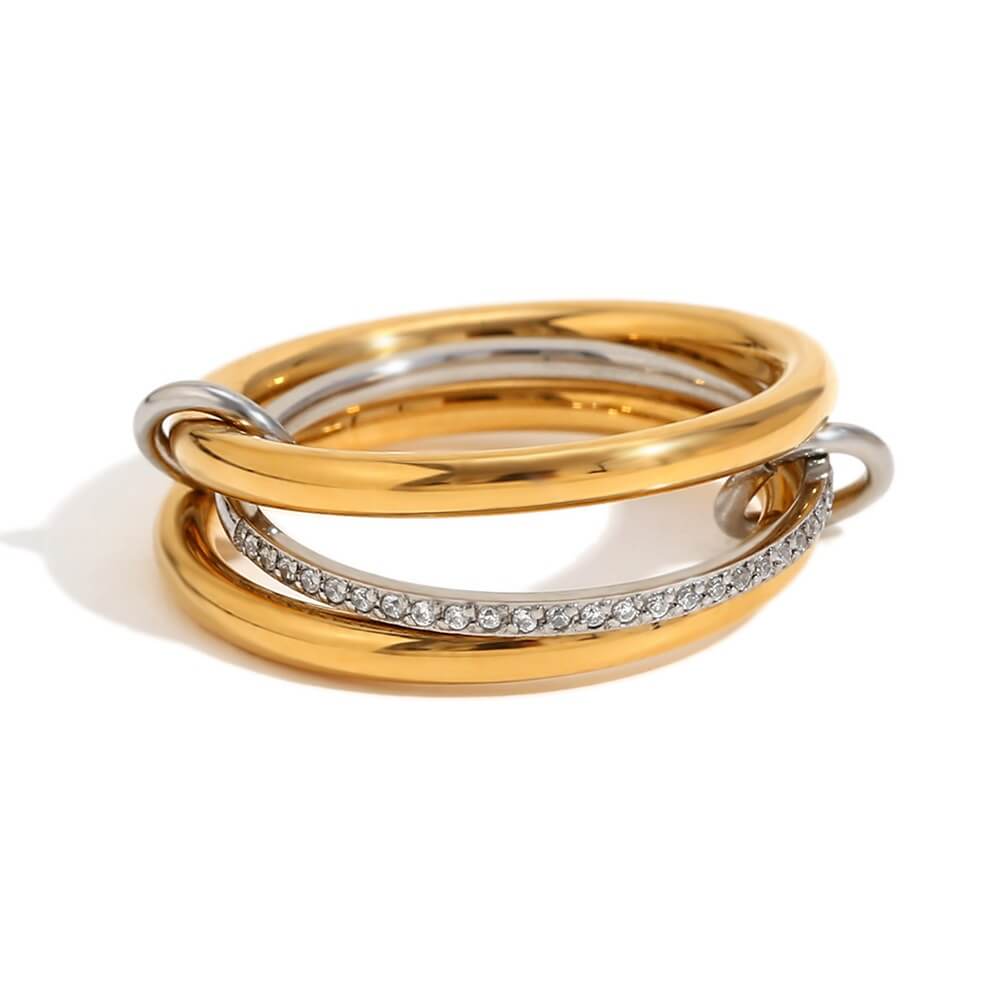 Gold Stacking Ring Set Style 2.