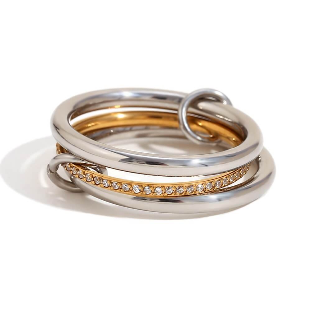 Silver Stacking Ring Set Style 2.