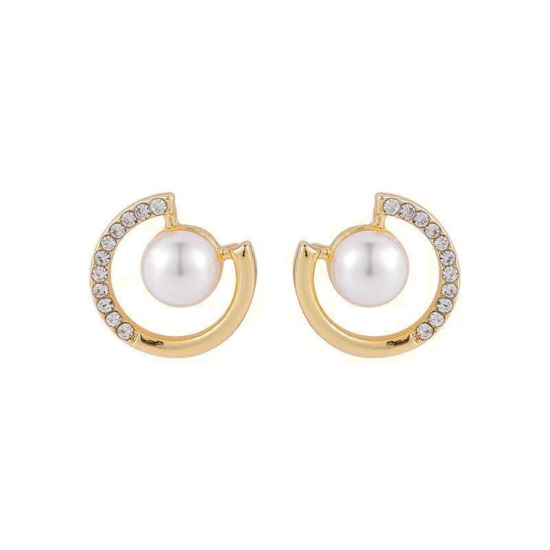 Galactic Pearl Studs in Gold.