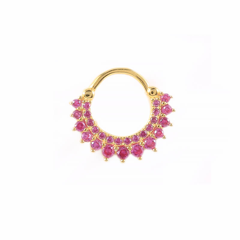 Sadiki CZ Crown Cartilage Hoop in Pink