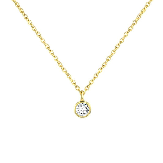 Short Gold CZ Necklace.
