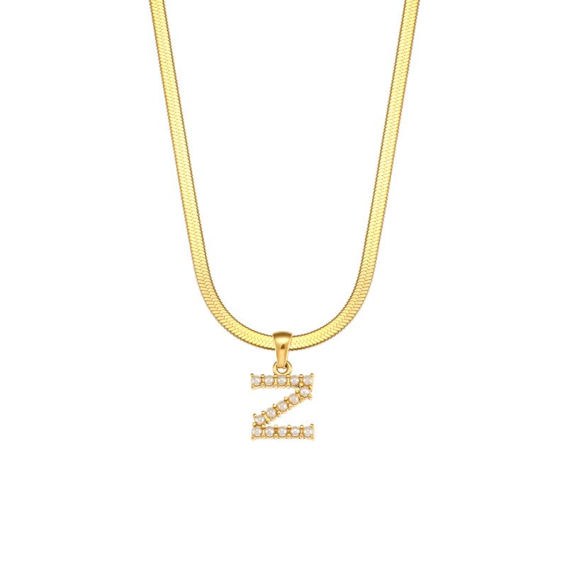 Letter Z Pearl Initial Necklace