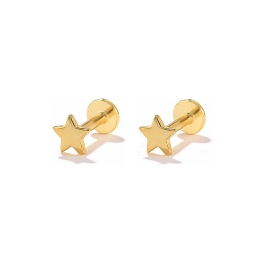Tiny Gold Star Studs.